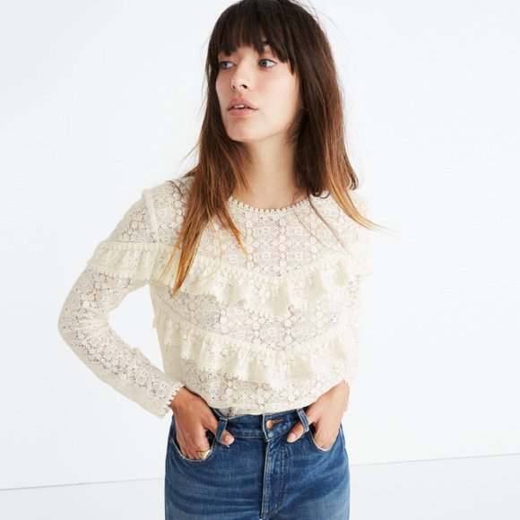 Sézane Ninon Blouse Ecru - Picture 1 of 4